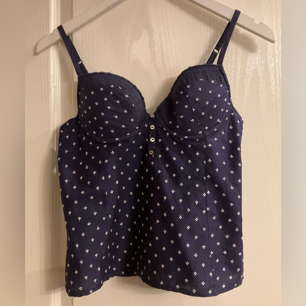 Navy Blue Women's Bustier/Cami Top, EUC